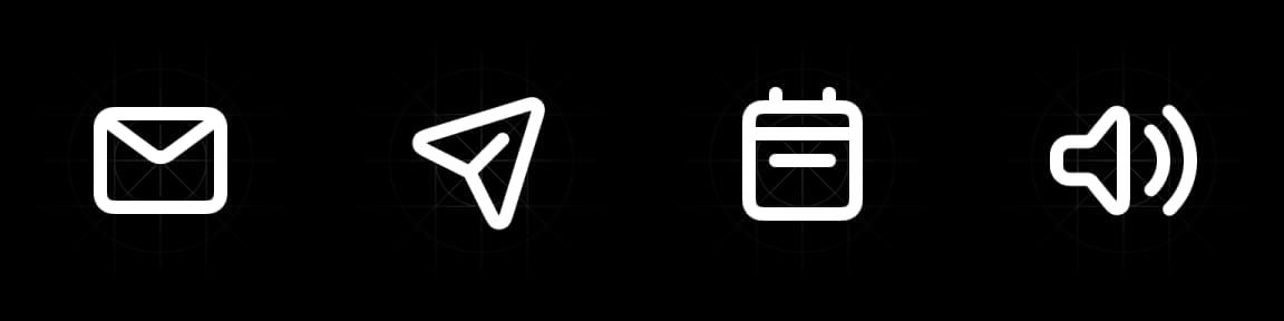 Four coolicons with default corners