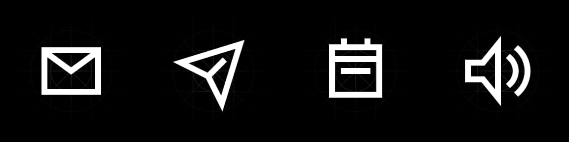 Four coolicons with sharp corners
