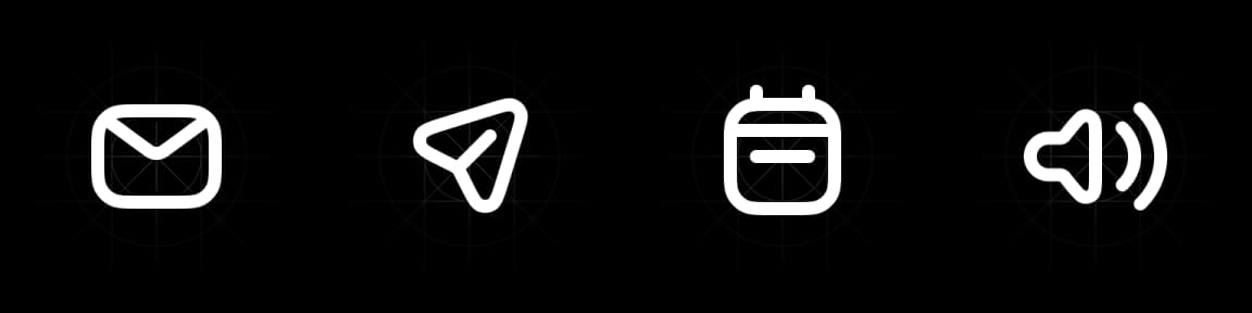 Four coolicons with smooth corners