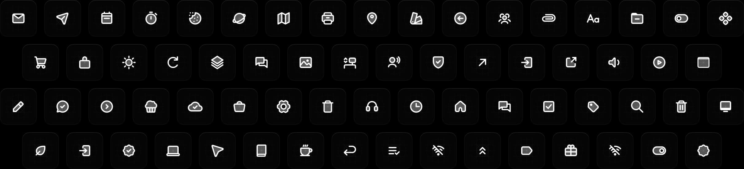 Rows of coolicons in the Duotone style