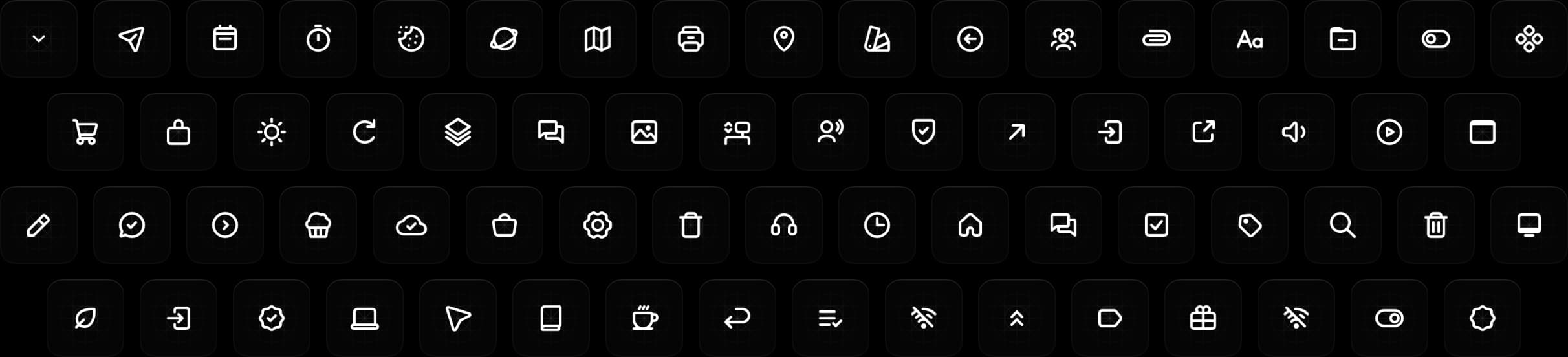Rows of coolicons in the Line style